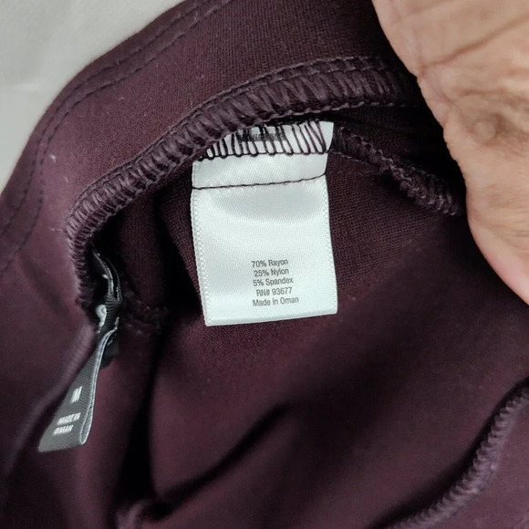 ANA Burgundy Red Leggings Women Size M Skinny Pull-on Stretch Knit Elastic Waist - Picture 5 of 6